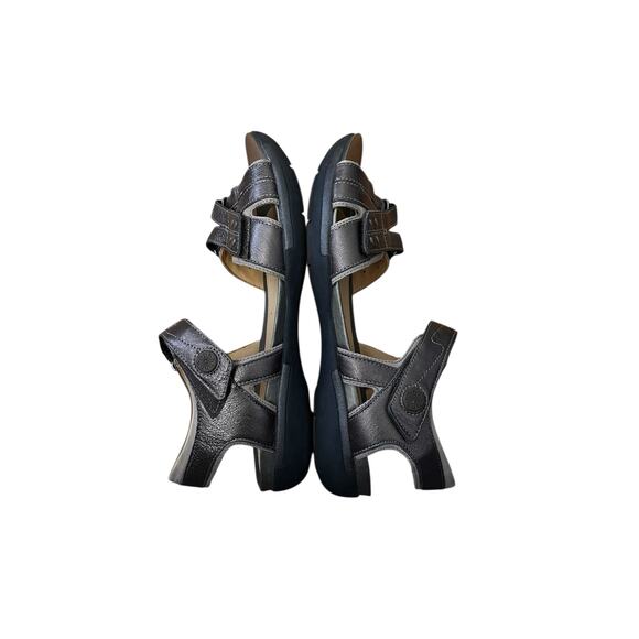 Clarks Artisan Unstructured Bronze Metallic Backstrap Leather Sandals Size 8 - Picture 4 of 7